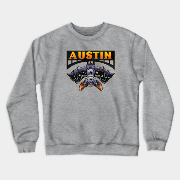 Austin Bat Crewneck Sweatshirt by ChetArt